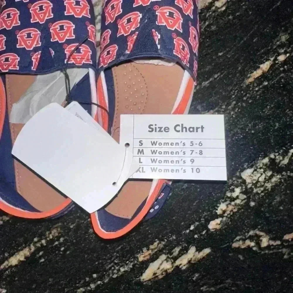 Auburn Tigers Woman’s Shoes, Size S, Blue and Orange (5-6) - Picture 7 of 9